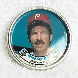 3/$20 Vintage & Mint 1988 Topps MLB Mike Schmidt 1/2" Metal Coin 53/60!!